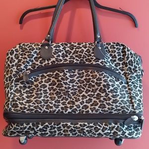 Wheeled Animal Print Travel Bag